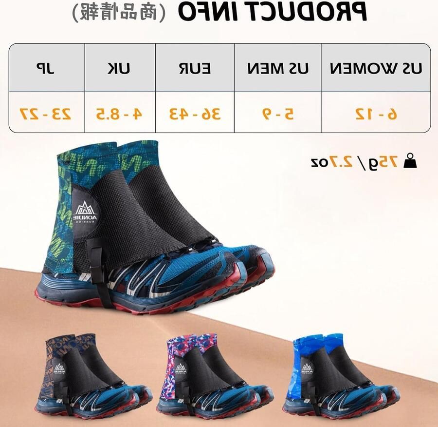 Zanddichte Trail Gaiters voor Hardlopen en Wandelen Enkele Gaiters voor Rugzaktochten en Outdoor Activiteiten