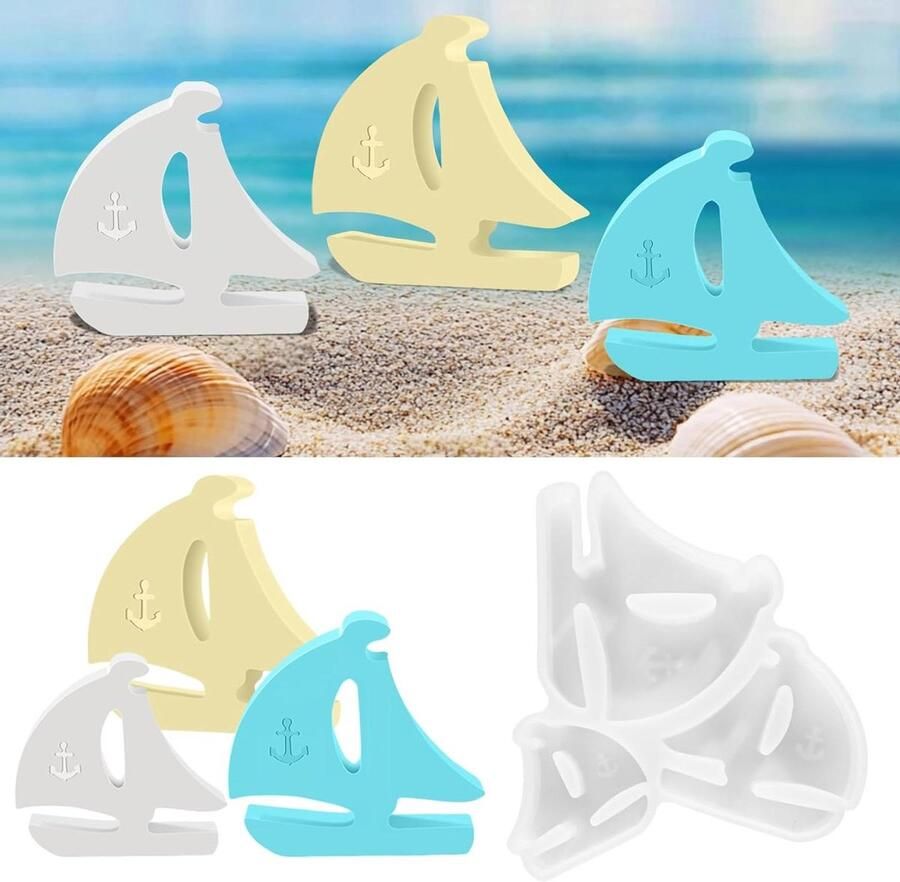 Zeilboot siliconen mallen Mal boot zomer DIY decoratie maken Drie maten zeilboten