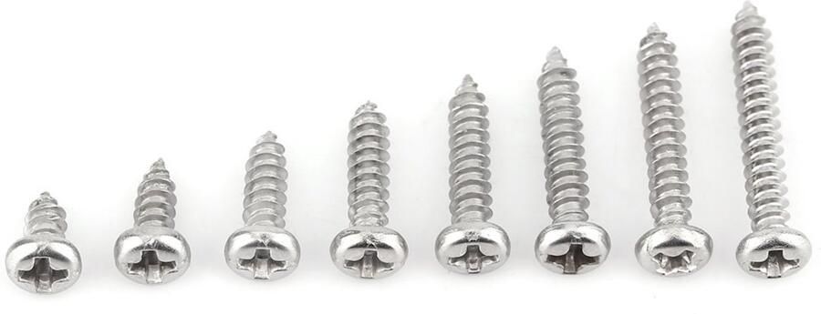 Zelfborende Schroeven Set M3 Roestvrij Staal Assortiment (Pan Head