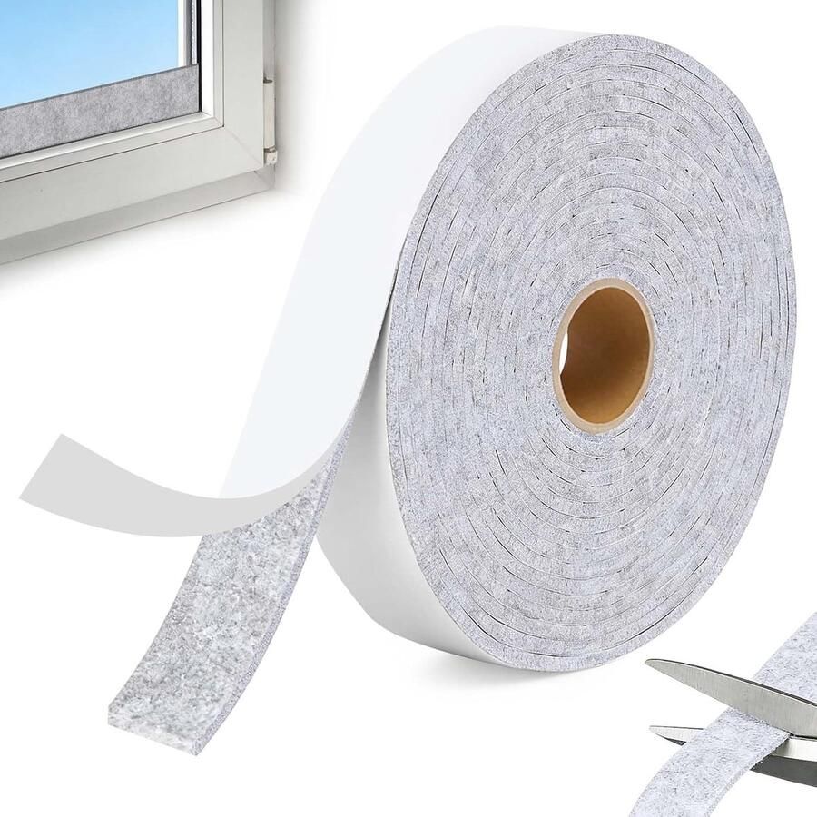 Zelfklevend 6 m x plakvilt grijs viltstrips meubelvilt viltglijders rol condensatieabsorberend voor ramen meubels stoelen