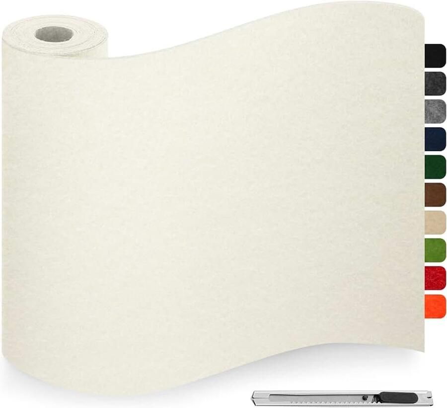 Zelfklevend beige-wit viltglijders voor stoelen 40 x 3 mm dik antislip stoelglijders vilt voor meubels bank boxvoering cupmat doe-het-zelf
