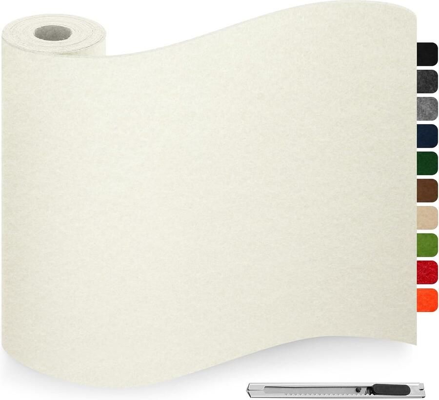 Zelfklevend beige-wit viltglijders voor stoelen 40 x 3 mm dik antislip stoelglijders vilt voor meubels bank boxvoering cupmat doe-het-zelf