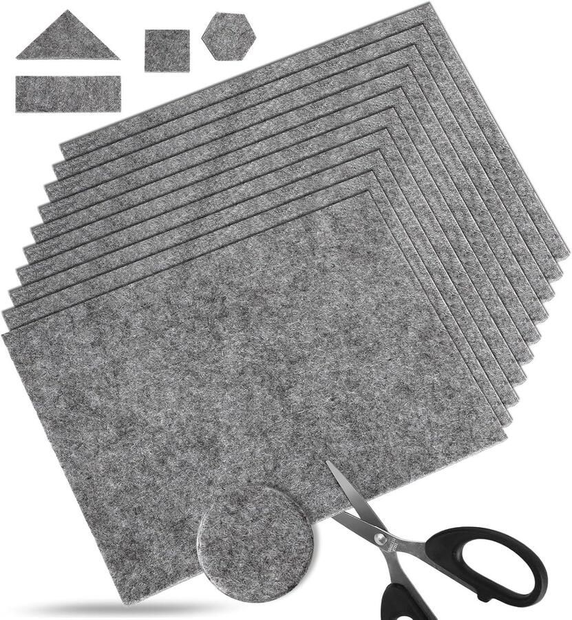 Zelfklevend grijs 10 stuks 16 x 5 mm dik op maat te snijden viltpads met hoge dichtheid voor meubels stoelen parket laminaat krasbescherming geluidsdemping