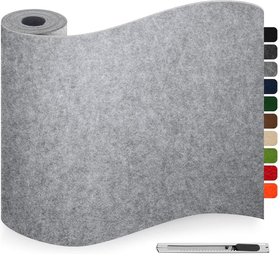 Zelfklevend lichtgrijs vilt zelfklevend viltdoppen voor stoelen 40 x 3 mm dik antislip stoelglijders vilt voor meubels bank boxliner bekermat doe-het-zelf
