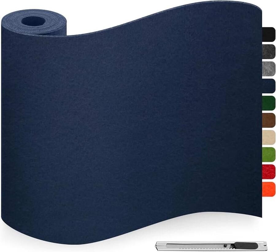 Zelfklevend marineblauw vilt zelfklevend viltdoppen voor stoelen 40 x 3 mm dik antislip stoelglijders vilt voor meubels bank boxliner bekermat doe-het-zelf