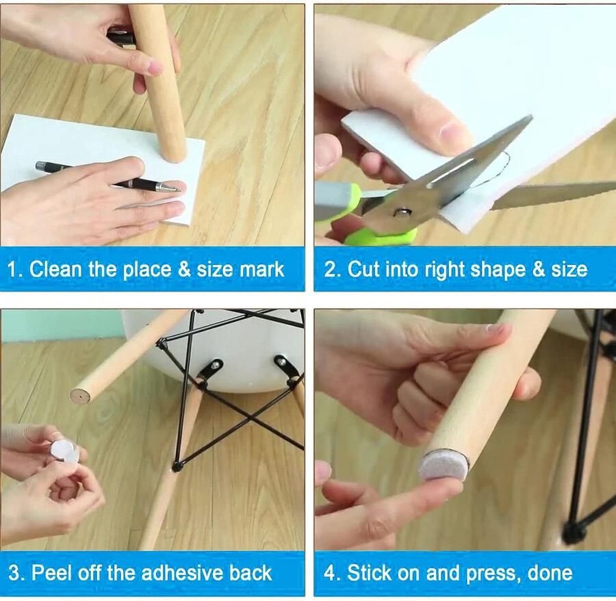 Zelfklevend Sterke Viltstrips in Elke Vorm Viltstrips voor Vloerbescherming Viltstrips voor Ruisonderdrukking (4m * 3mm)