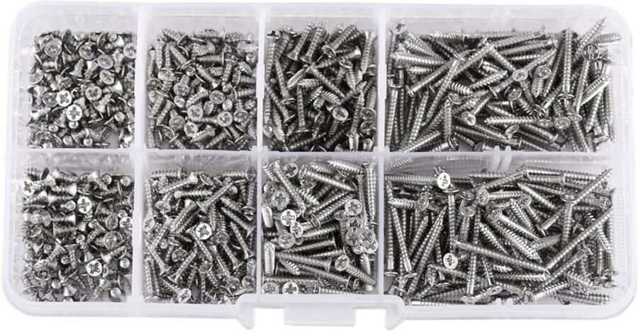 Zelftappende Schroeven Houtbewerking Bevestiging met Doos Houtschroef Accessoire Tappen Kleine Koolstofstaal Boren Assortiment Kit
