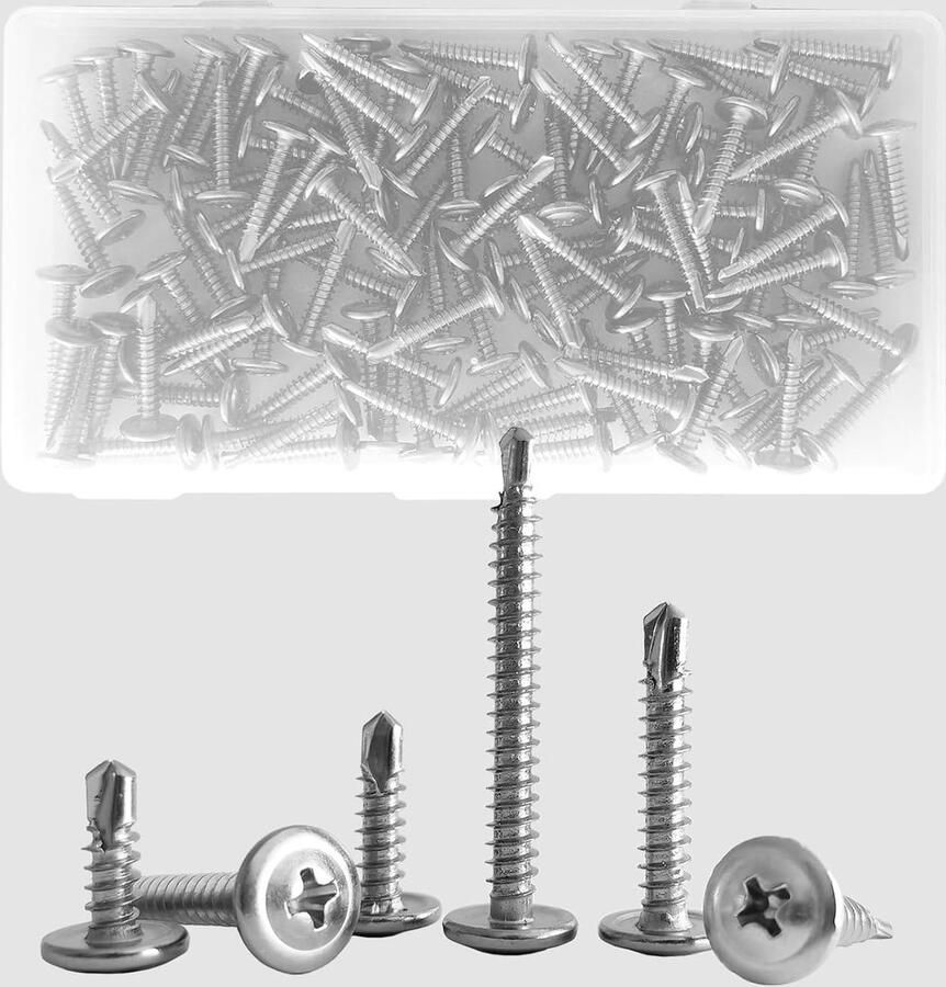 Zelftappende schroeven M4 8 x 38 mm 100 stuks roestvrijstalen plaatschroeven zelftappend zelfborende schroeven voor staal metaal boorschroeven metalen schroeven