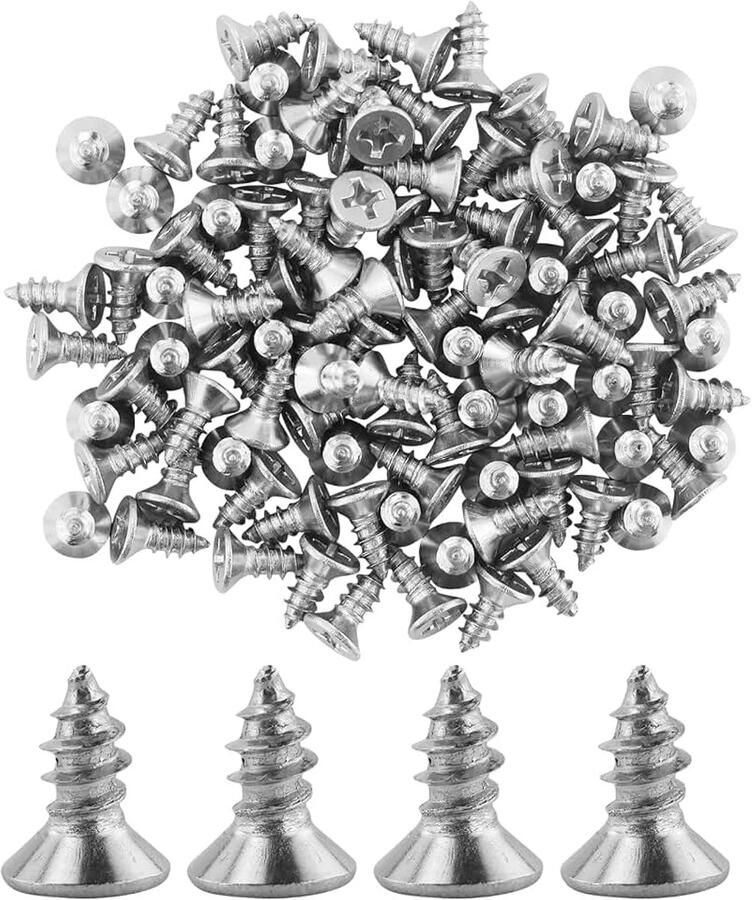 Zelftappende schroeven M4 x 10 mm 100 stuks 304 roestvrij staal kruiskop multifunctionele schroeven voor hout gipsplaten en meubels