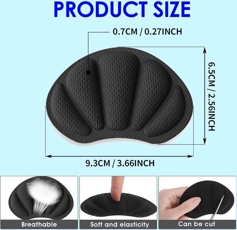 6 Paar Onzichtbare Hak Pads voor Bescherming en Comfort Antislip Inlegzolen voor Schoenen Ideaal voor Hakken en Laarzen