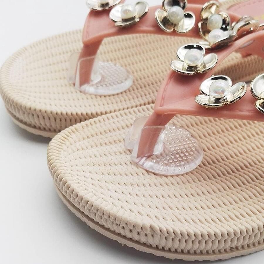 Zes paar transparante silicone gel teenslippers met antislip zool en teenbescherming voor en