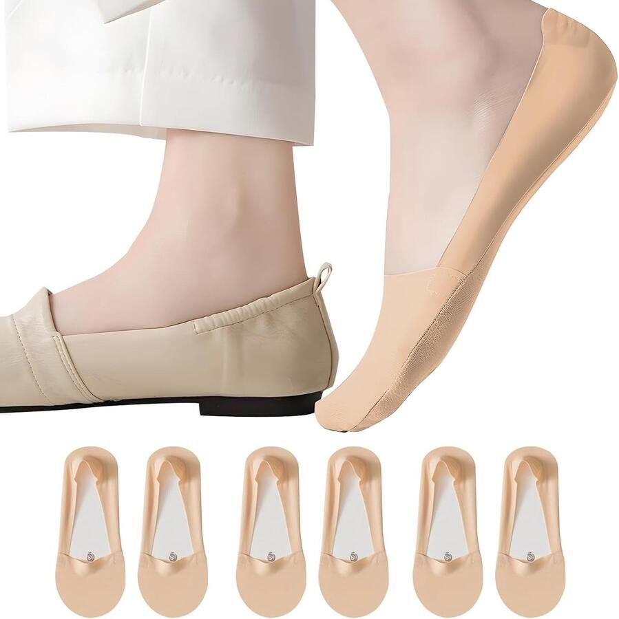 Zichtbare Sokken voor Dames 6 Paar Antislip Onzichtbare Boot Sokken Katoenen Ultra Lage Sokken voor Sneakers en Loafers