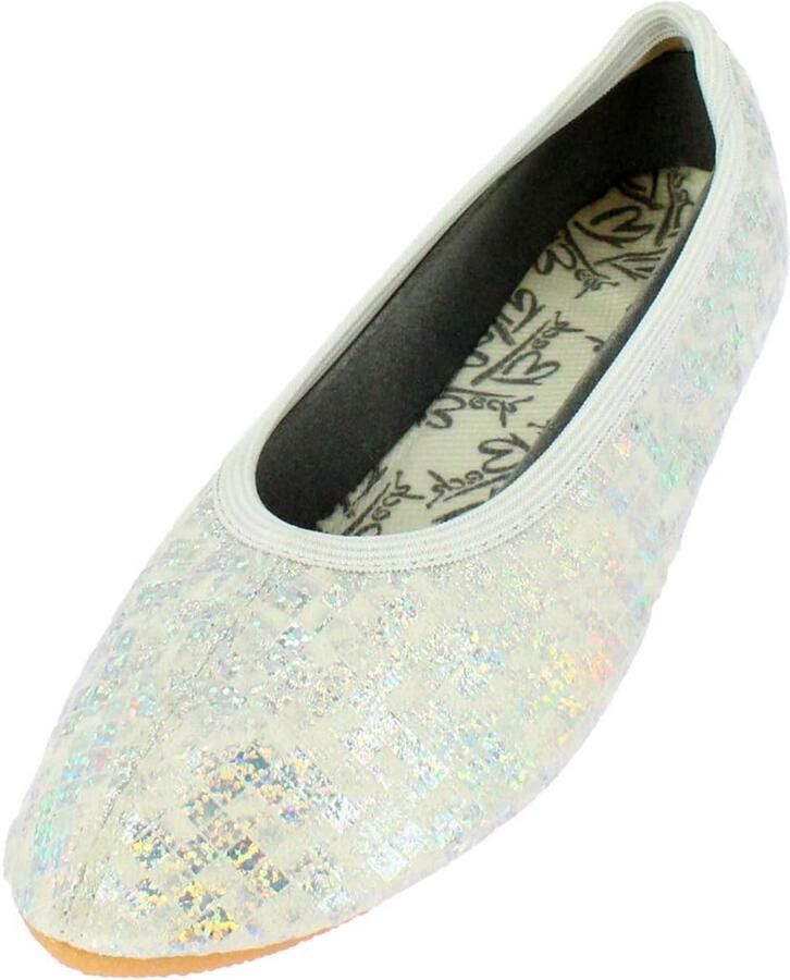 Zilveren Meisjesslippers Flexibele Antislip Gymnastiekschoenen