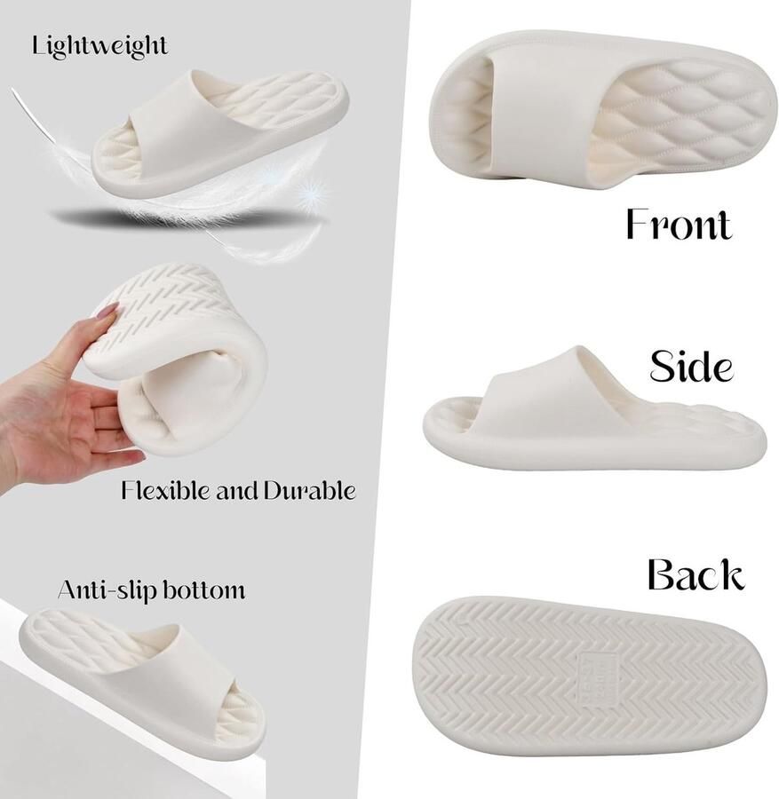Zomerschoenen Wit 42 43 EU Zachte Antislip Pantoffels Voor en