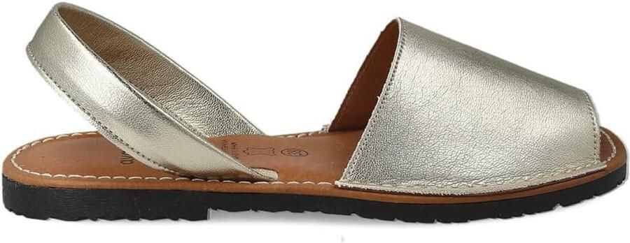 Zomerse Espadrille Sandaal voor en Bruin Wit Zwart Gevoerd Leer met Rubberen Zool