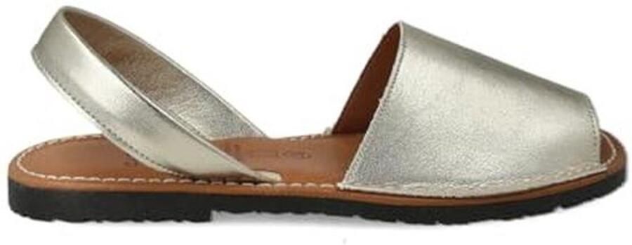 Zomerse Espadrille Sandaal voor en Bruin Wit Zwart Gevoerd Leer met Rubberen Zool