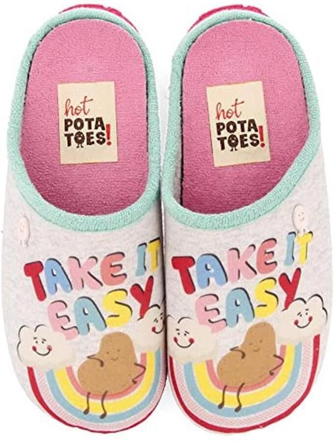 Zomerse Meisjes Slippers in Badstof met Kleurige Punten