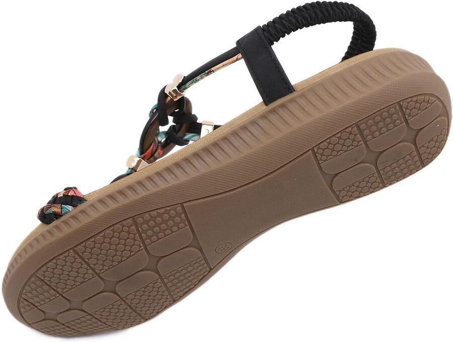 Zomerse Sandalen voor Dames Comfortabele Flip Flops met T-Strap en Elastische Rug Ideaal voor Strand en Outdoor Activiteiten Zwart