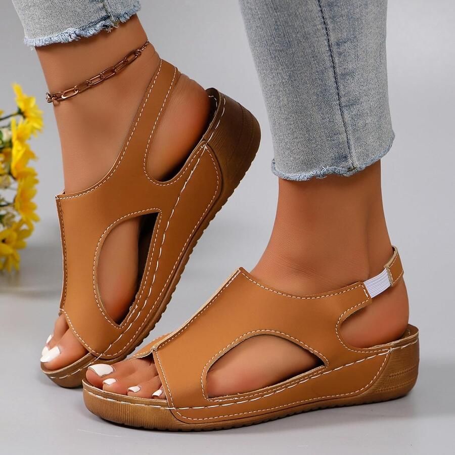Zomerse Sandalen voor Dames met Schuin Hak en Dikke Zool Perfect voor Grote Maten en Comfortabel Draagplezier