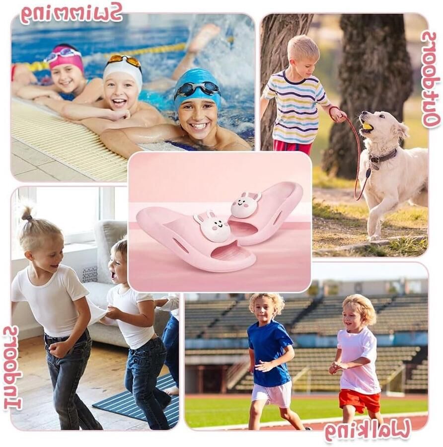 Zomerse Slippers voor Kinderen Schattige Meisjes Sliders Antislip Strand- en Badslippers Lichtgewicht en Comfortabel voor Zwembad en Strand