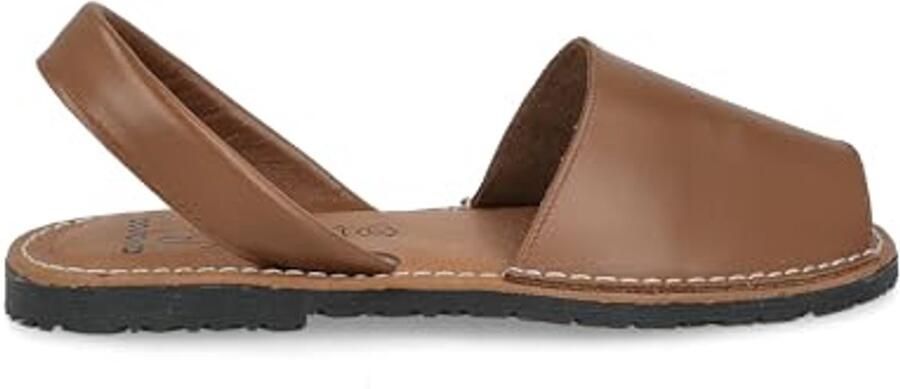 Zomerse Unisex Espadrille Sandaal van Leer met Gewatteerde Binnenzool