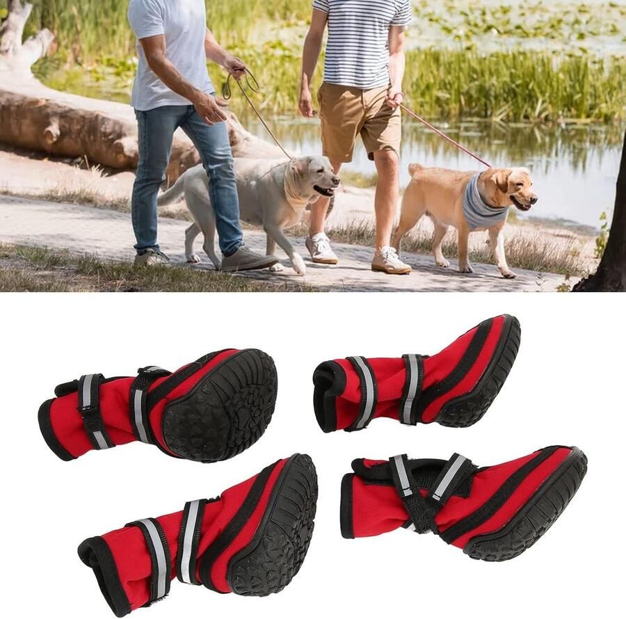 Zomerwandelschoenen voor Honden met Sterke Antislip Zool Ade d en Verstelbaar met Reflecterende Details en Pootbescherming