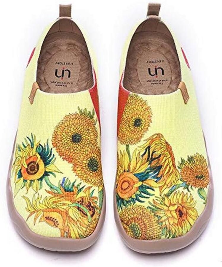 Zonnebloem wandelschoenen dames lichte slip-on sneakers voor comfortabel reizen