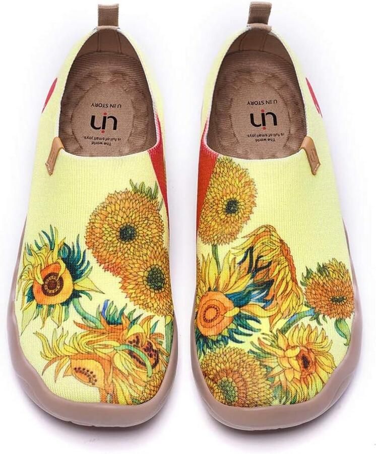 Zonnebloem wandelschoenen dames lichte slip-on sneakers voor comfortabel reizen