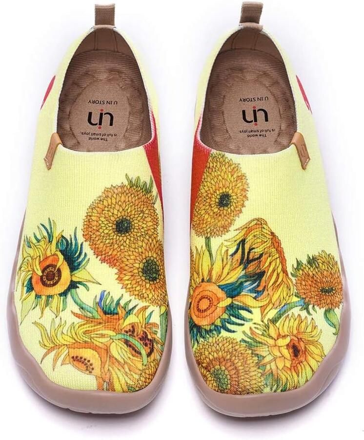 Zonnebloem wandelschoenen dames lichte slip-on sneakers voor comfortabel reizen