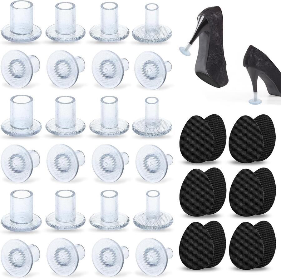 Zoolbeschermers 36 stuks transparant hakbeschermers XS S M L antislipzolen voor sportschoenen hoge hakken voorkomen van vallen en schade