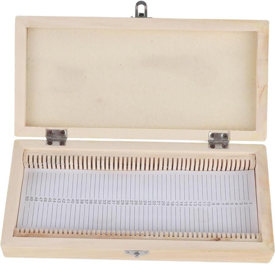 Zoologie 50 Stuk Leer Experimenten Set Permanente Slides met Houten Doos Biologie Glazen Voorbereide Microscoop Slides Specimens Houten Slides