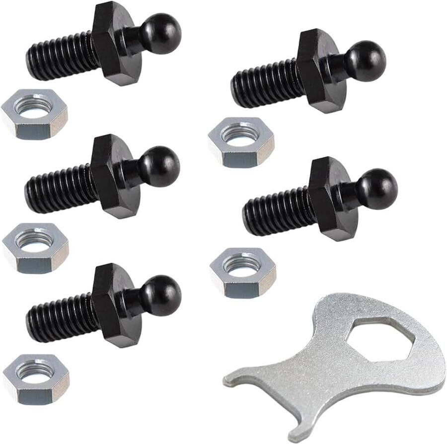 Zwart 5-delige schroeven M5 x10mm + 1 TENAX-sleutel