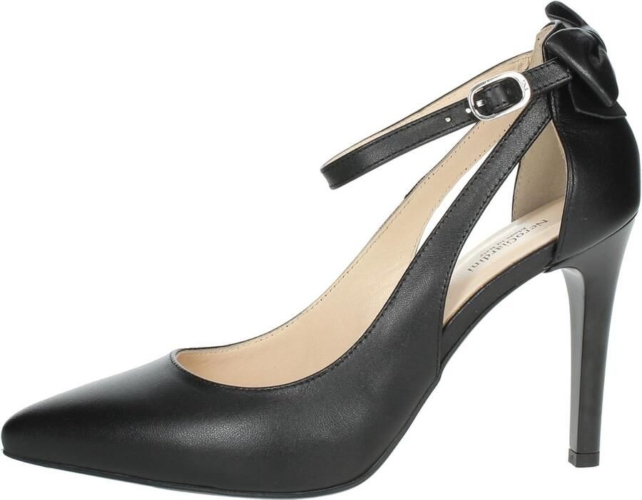 Zwart lederen gespumps comfortabel dagelijks