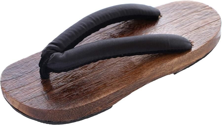 Zwart originele Japan Geta donkere houten sandaal tai kimono geisha kendo samurai teenslippers