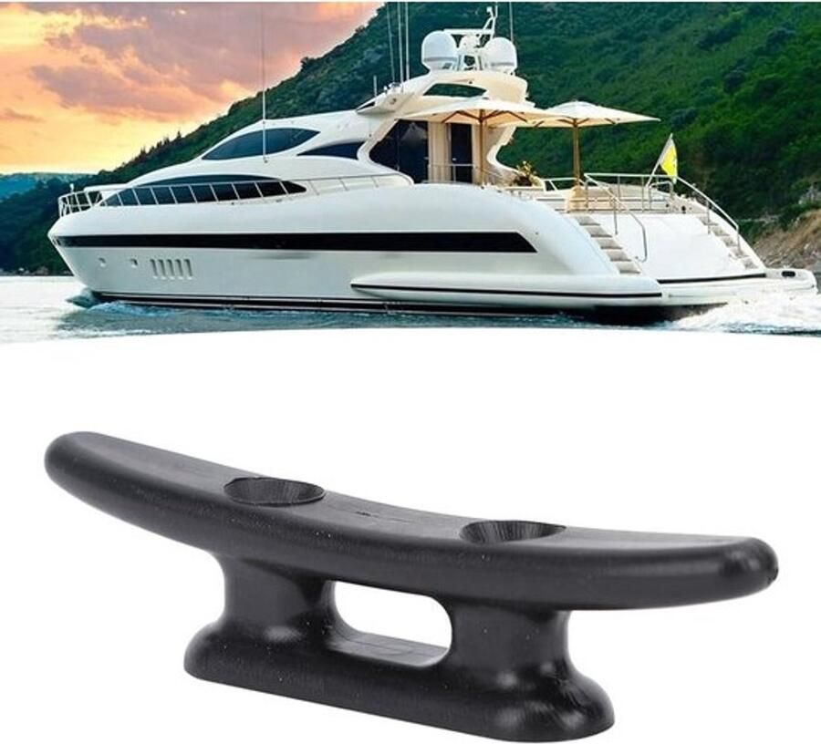 Zwarte bootschoenplaat nylon voor marinedek treksterkte bootaccessoire en nautisch decor