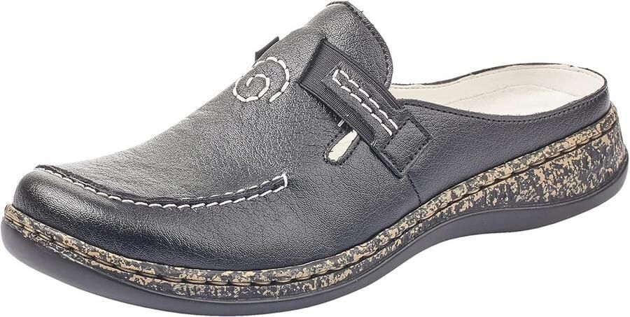 Zwarte Dames Clogs Zonder Sluiting Comfortabele Instappers met Lichte Zool