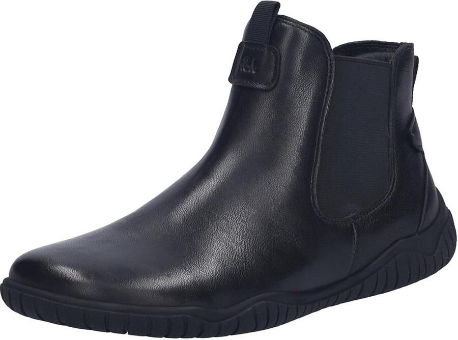 Zwarte Dames Enkellaars van Leer met Ritssluiting en Rubberen Zool