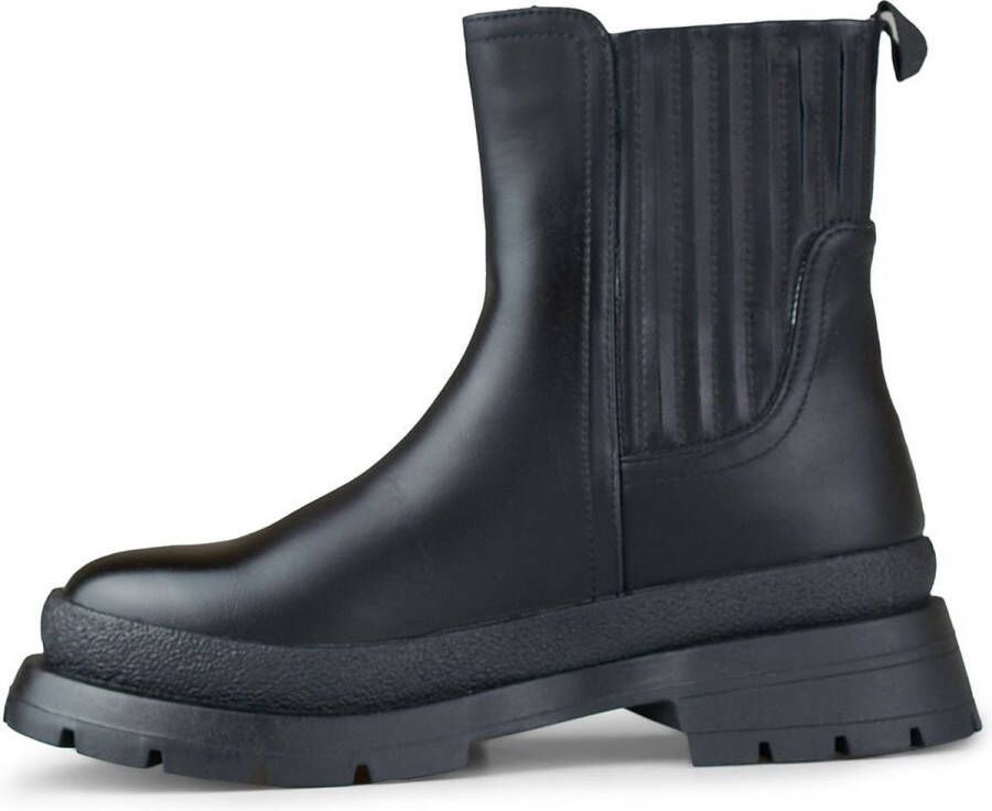 Zwarte Eco-Leren Half Hoge Boots Laars