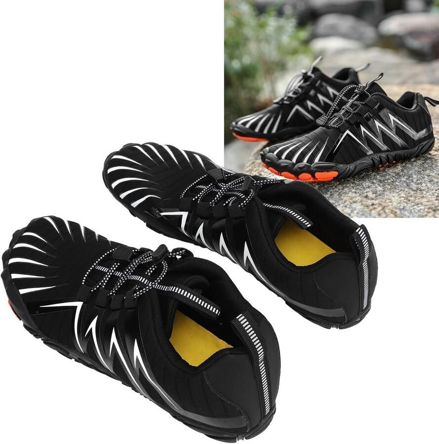 Zwarte Heren Outdoor Wandelschoenen Ademend en Geschikt voor Langlaufen Sportief Design