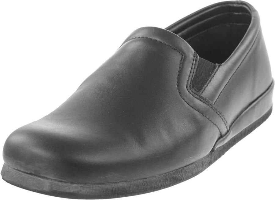 Heren Platte Pantoffels Zwart Comfortabele Instapslippers
