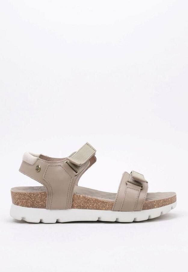 Zwarte Leren Dames Sandalen met Klittenbandsluiting