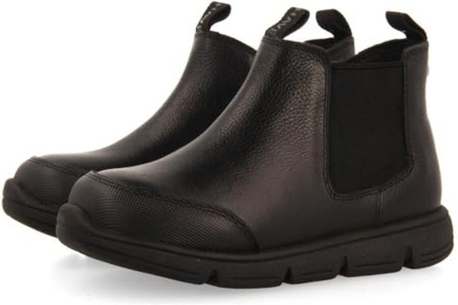 Zwarte leren jongens OtselicOxford laarzen met ademende voering en flexibele zool