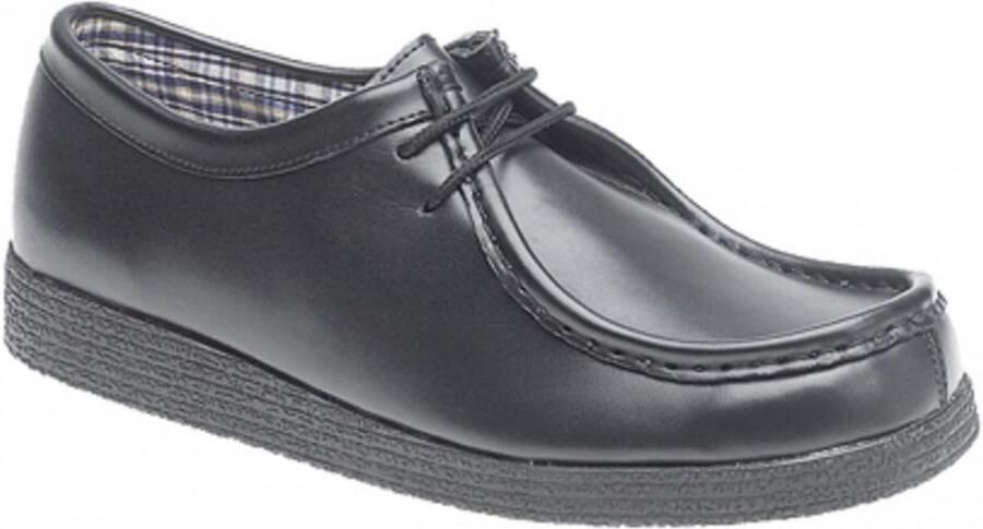 Zwarte Leren Veterschoenen voor Heren en Jongens School- en Casual Kleding