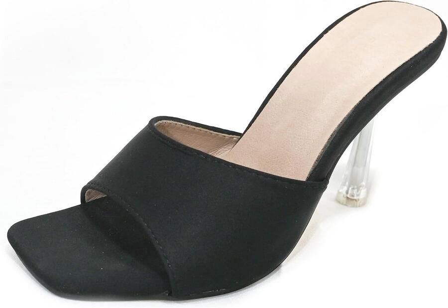 Zwarte Muiltjes Met Hak voor Dames