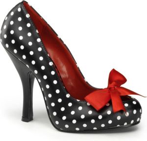 Zwarte pumps Audrey met polkadots en strik