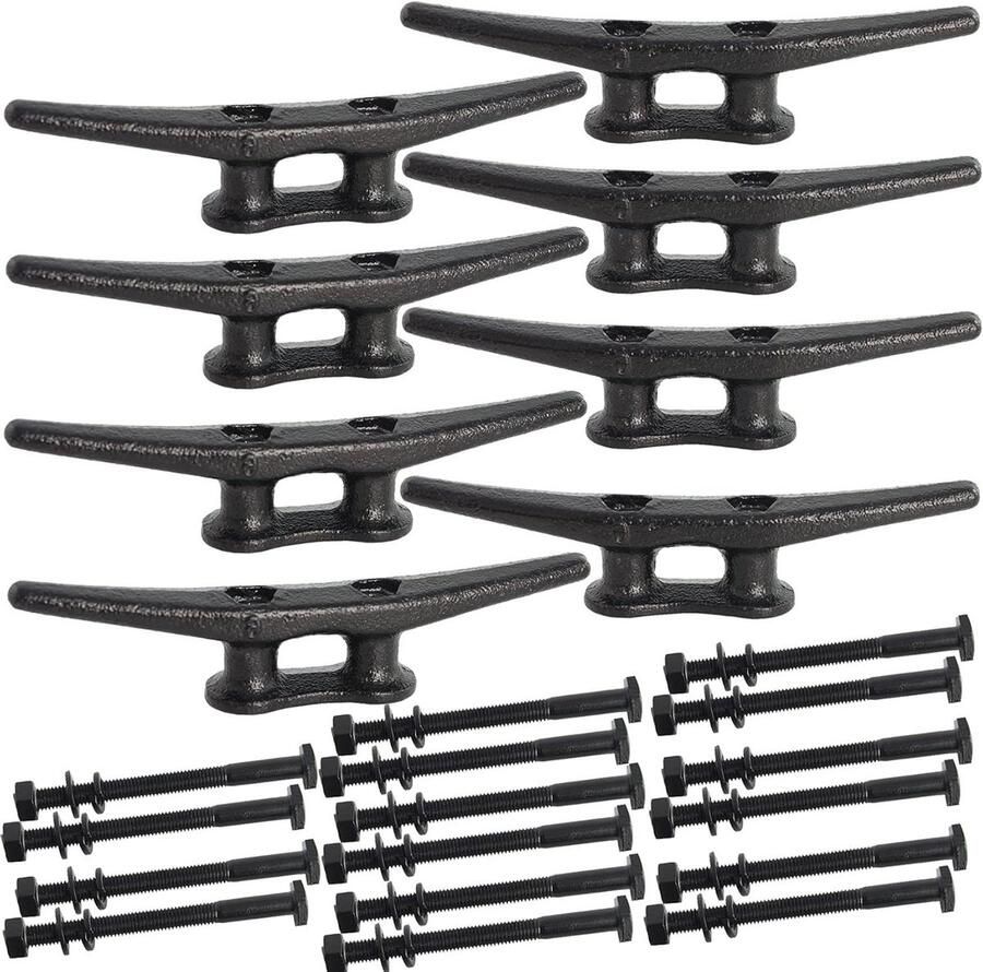 Zwarte Schoenplaatjes Boot Haken Boot Vastbinden Elektroforetische Coating 6 Inch Lengte Zwart