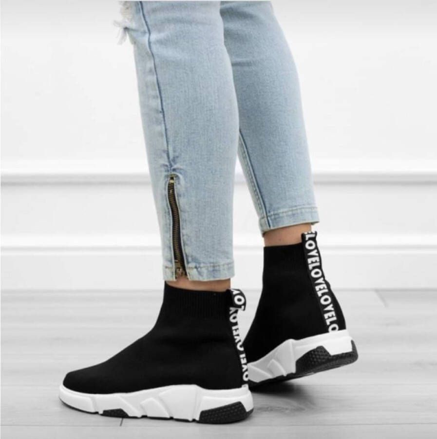 Zwarte sok schoenen voor dames in Balenciaga-stijl New Collectie