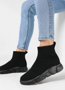 Zwarte sok schoenen voor dames in Balenciaga-stijl New Collectie