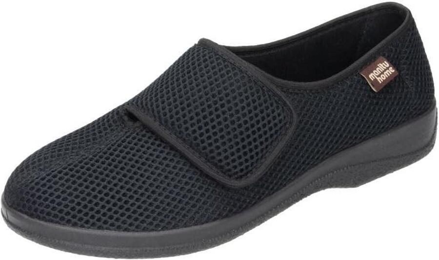 Comfortabele Zwarte Sportschoenen met Klittenbandsluiting voor en Normale Pasvorm