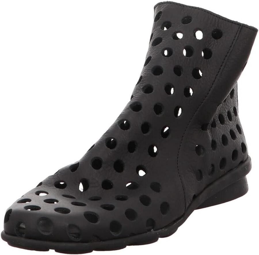 Zwarte Western Laarzen Dames Nubuck Leren Enkellaarzen